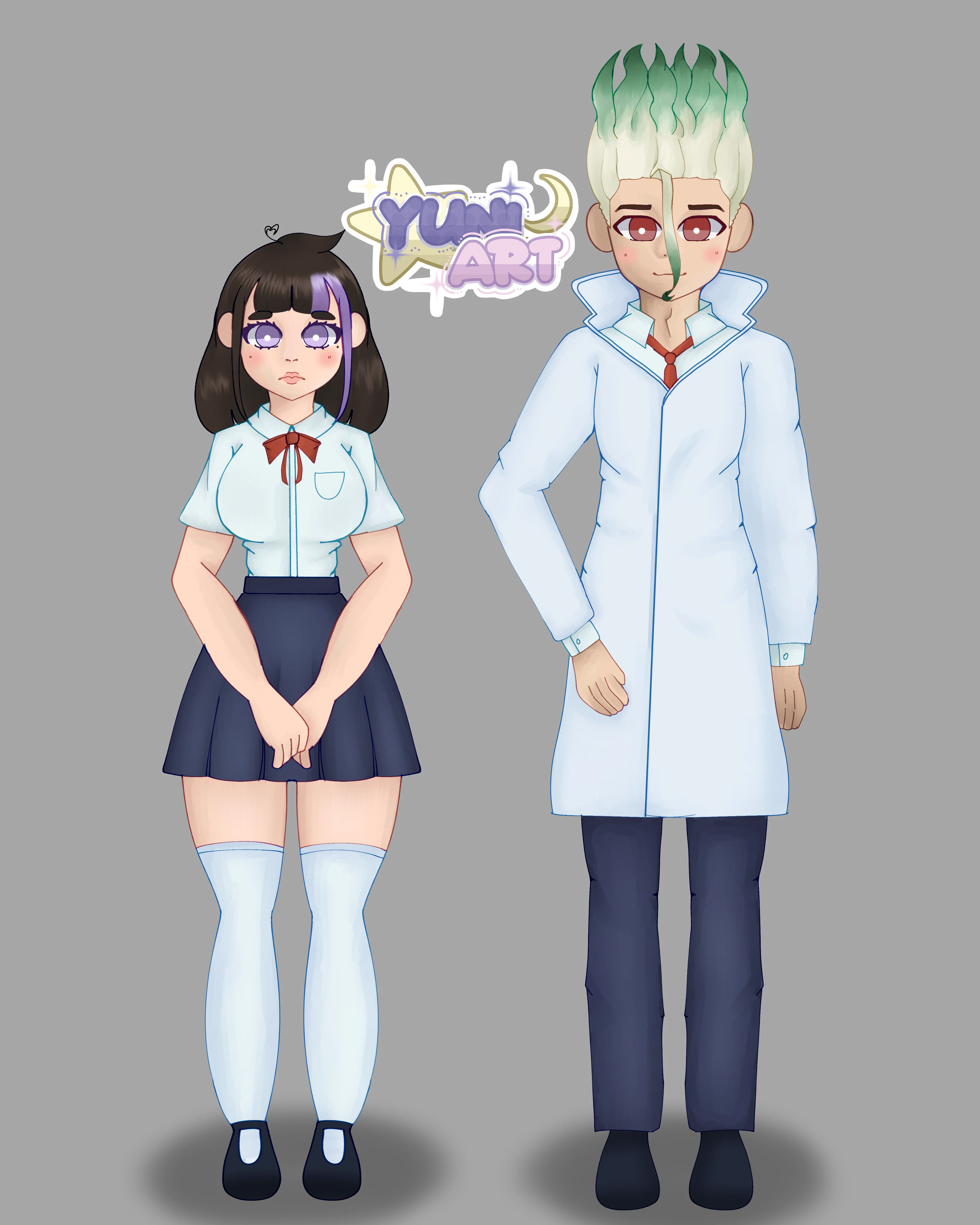 Senku y Yuniko